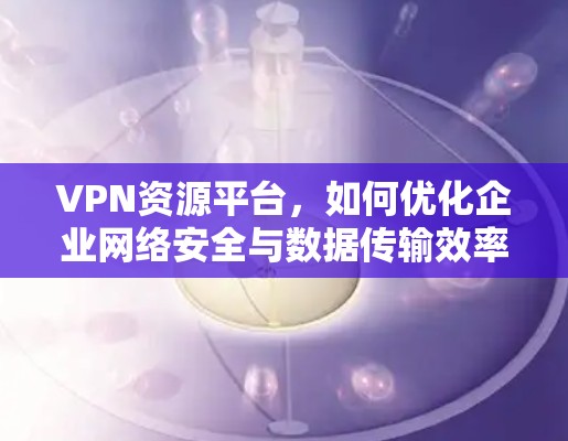 VPN资源平台，如何优化企业网络安全与数据传输效率