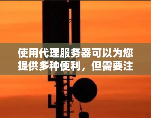 使用代理服务器可以为您提供多种便利，但需要注意以下几点以确保安全和合法