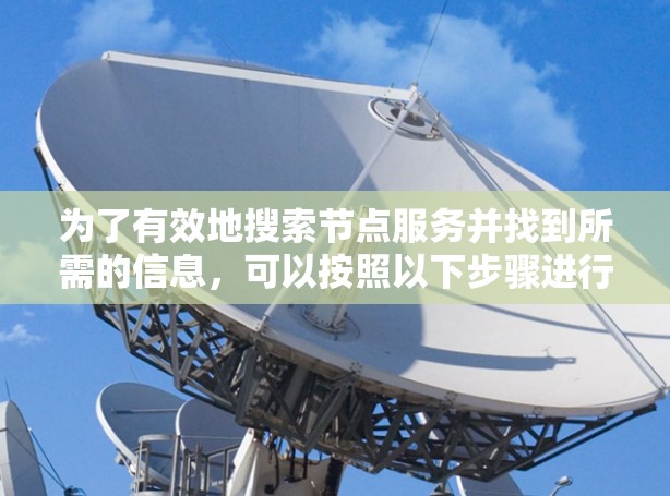 为了有效地搜索节点服务并找到所需的信息，可以按照以下步骤进行