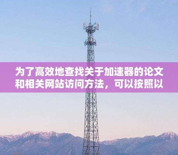 为了高效地查找关于加速器的论文和相关网站访问方法，可以按照以下步骤进行