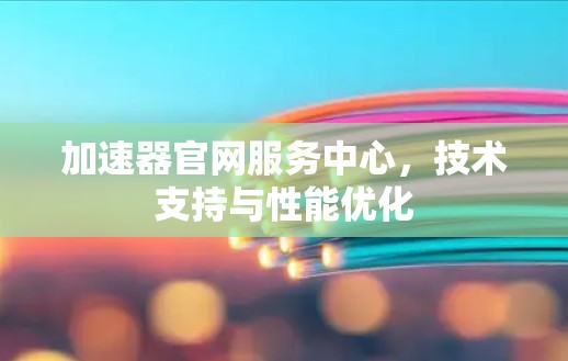 加速器官网服务中心，技术支持与性能优化