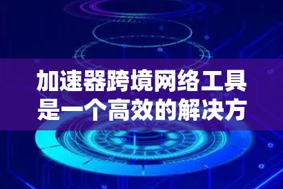 加速器跨境网络工具是一个高效的解决方案，帮助企业在全球范围内快速、可靠地传输数据。以下是对这些工具的详细总结和建议