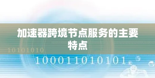 加速器跨境节点服务的主要特点