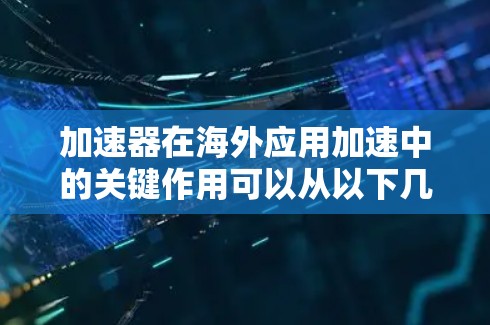 加速器在海外应用加速中的关键作用可以从以下几个方面进行详细阐述