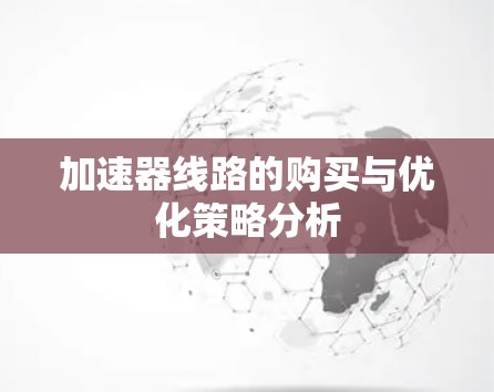 加速器线路的购买与优化策略分析