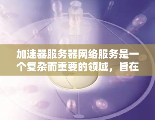 加速器服务器网络服务是一个复杂而重要的领域，旨在通过优化网络流量来提升性能和效率。以下是对该领域的总结和分析