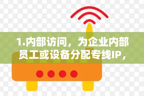 1.内部访问，为企业内部员工或设备分配专线IP，方便访问内部服务器或资源