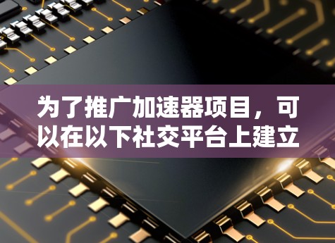 为了推广加速器项目，可以在以下社交平台上建立在线社区和项目页面，参与技术讨论，并进行内容推广