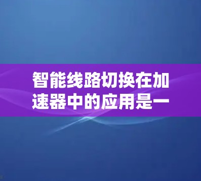 智能线路切换在加速器中的应用是一项复杂的工程，涉及多个技术领域的协同工作。以下是对这一技术的详细分析和总结